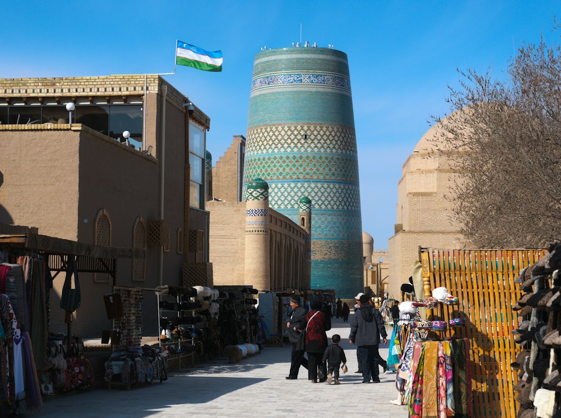 Khiva’s turquoise Kalta Minor minaret